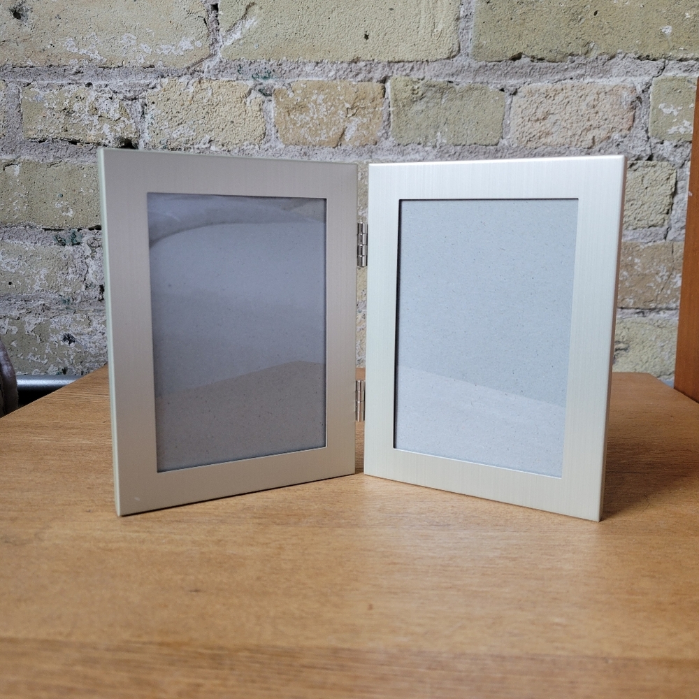 Carr Photo Frame Silver-Tone Double Image 5" x 7" Tabletop Decor